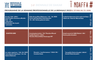 PROGRAMME DE LA SEMAINE PROFESSIONNELLE DE LA BIENNALE 2022 DU 19 MAI AU 21 JUIN