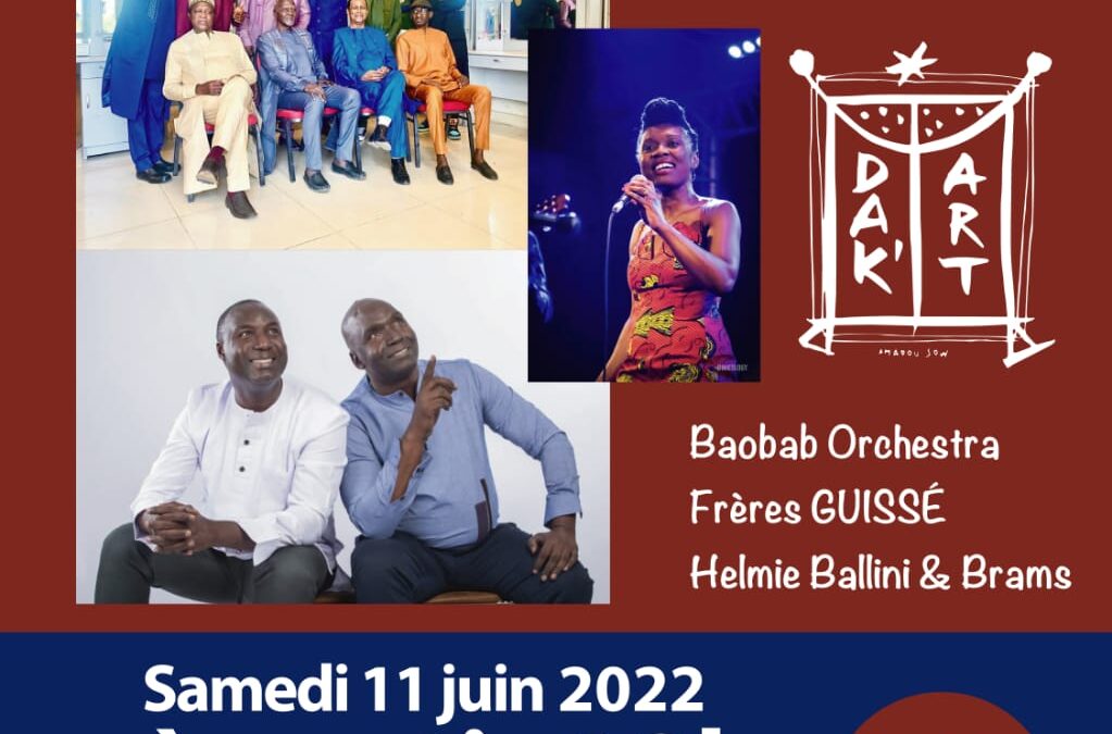 Concert Baobab Orchestra, Frères GUISSE, Helmie Ballini & Brams , le samedi 11 juin 2022 à partir de 19h à l’ancien palais de justice (Cap Manuel)