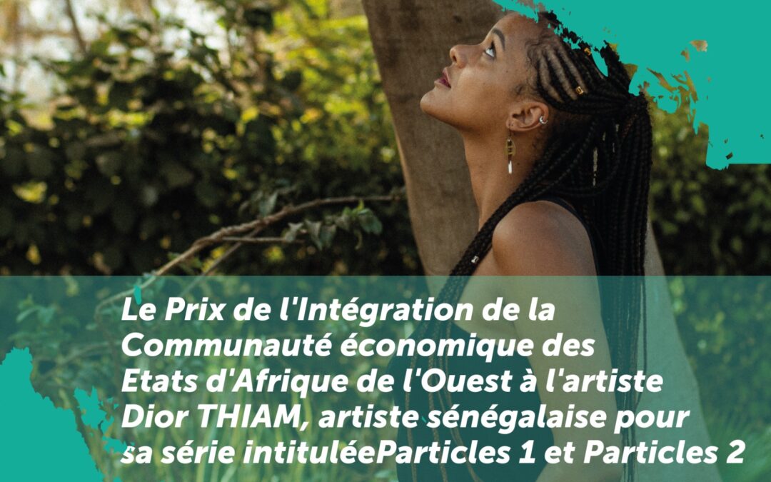 Le Prix de l’intégration de la Communauté économique des Etats d’Afrique de l’Ouest à l’artiste Dior THIAM, artiste sénégalaise pour sa série intitulée Particles 1 et 2